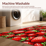 Ultra Soft Area Rug, Non Slip, Stain Resistant, Washable Area Rugs for Living Room, Bedroom, Cheerful Fruit-Shaped Decorative Piece(Red)
