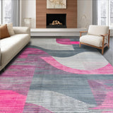 Ultra Soft Area Rug, Non Slip, Stain Resistant, Washable Area Rugs for Living Room, Bedroom, Contemporary Vibrant Geometric Motif(Gray)