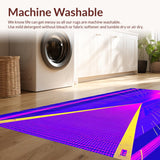 Ultra Soft Area Rug, Non Slip, Stain Resistant, Washable Area Rugs for Living Room, Bedroom, Eclectic Futuristic Wave Motif(Purple)