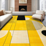 Ultra Soft Area Rug, Non Slip, Stain Resistant, Washable Area Rugs for Living Room, Bedroom, Vibrant Curvilinear Patterned Elegance(Yellow)