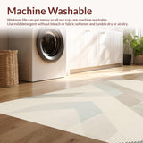 Ultra Soft Area Rug, Non Slip, Stain Resistant, Washable Area Rugs for Living Room, Bedroom, Contemporary Neutral Herringbone Pattern(Beige)