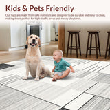 Ultra Soft Area Rug, Non Slip, Stain Resistant, Washable Area Rugs for Living Room, Bedroom, Modern Abstract Grey and White Fusion(Gray)