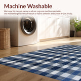 Modern Transitional Blue Gray Check(Blue)