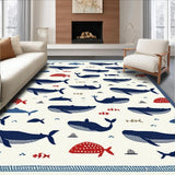 Ultra Soft Area Rug, Non Slip, Stain Resistant, Washable Area Rugs for Living Room, Bedroom, Artistic Underwater Scene Rug(White)