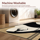Ultra Soft Area Rug, Non Slip, Stain Resistant, Washable Area Rugs for Living Room, Bedroom, Non-Slip Wildlife Rug for Minimalist Spaces(Beige)