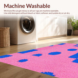 Ultra Soft Area Rug, Non Slip, Stain Resistant, Washable Area Rugs for Living Room, Bedroom, Radiant Soft-Hued Interactive Pattern(Pink)