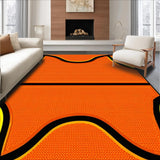 Ultra Soft Area Rug, Non Slip, Stain Resistant, Washable Area Rugs for Living Room, Bedroom, Bold Black Abstract Elements(Orange)