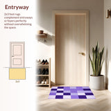 Ultra Soft Area Rug, Non Slip, Stain Resistant, Washable Area Rugs for Living Room, Bedroom, Chic Lavender Minimalist Layout(Purple)