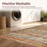 Ultra Soft Area Rug, Non Slip, Stain Resistant, Washable Area Rugs for Living Room, Bedroom, Stylish Textured Geometric Arrangement(Orange)