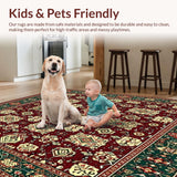Ultra Soft Area Rug, Non Slip, Stain Resistant, Washable Area Rugs for Living Room, Bedroom, Non Slip Floor(Red)