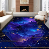 Ultra Soft Area Rug, Non Slip, Stain Resistant, Washable Area Rugs for Living Room, Bedroom, Unique Otherworldly Celestial Composition(Purple)