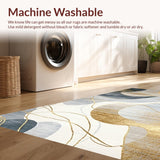 Ultra Soft Area Rug, Non Slip, Stain Resistant, Washable Area Rugs for Living Room, Bedroom, Rustic Neutral Patterned Layers(Gray)