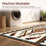 Ultra Soft Area Rug, Non Slip, Stain Resistant, Washable Area Rugs for Living Room, Bedroom, Farmhouse Tribal Low Pile Living Room Carpet(Beige)