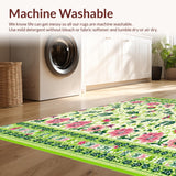 Ultra Soft Area Rug, Non Slip, Stain Resistant, Washable Area Rugs for Living Room, Bedroom, Floral Area Botanical Artistry(Ivory)