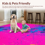 Ultra Soft Area Rug, Non Slip, Stain Resistant, Washable Area Rugs for Living Room, Bedroom, Vibrant Abstract Galaxy Aesthetic(Pink)