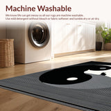 Ultra Soft Area Rug, Non Slip, Stain Resistant, Washable Area Rugs for Living Room, Bedroom, Abstract Monochrome Cat Silhouette(Black)