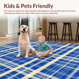 Fresh Playful Light Blue Grid Style(Blue)