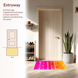 Ultra Soft Area Rug, Non Slip, Stain Resistant, Washable Area Rugs for Living Room, Bedroom, Lively Soft Ombre Effect Style(Orange)