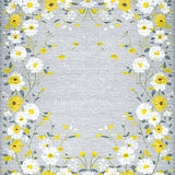 Ultra Soft Area Rug, Non Slip, Stain Resistant, Washable Area Rugs for Living Room, Bedroom, Whimsical Light Gray Petals(Gray)