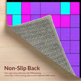 Ultra Soft Area Rug, Non Slip, Stain Resistant, Washable Area Rugs for Living Room, Bedroom, Bright Geometric Patterned Delight(Purple)