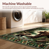 Ultra Soft Area Rug, Non Slip, Stain Resistant, Washable Area Rugs for Living Room, Bedroom, Rustic Multicolor Bear Scene(Brown)