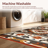 Ultra Soft Area Rug, Non Slip, Stain Resistant, Washable Area Rugs for Living Room, Bedroom, Southwestern Colorful Tribal Texture(Brown)