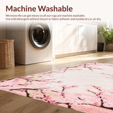 Ultra Soft Area Rug, Non Slip, Stain Resistant, Washable Area Rugs for Living Room, Bedroom, Bright Cozy Blossom Aesthetic(Pink)