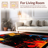 Ultra Soft Area Rug, Non Slip, Stain Resistant, Washable Area Rugs for Living Room, Bedroom, Machine for Office(Black)