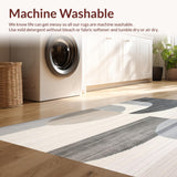 Ultra Soft Area Rug, Non Slip, Stain Resistant, Washable Area Rugs for Living Room, Bedroom, Modern Abstract Entryway Area Chic Grey Beige Geometric Design(Gray)