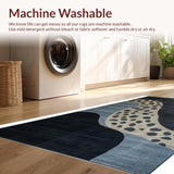 Ultra Soft Area Rug, Non Slip, Stain Resistant, Washable Area Rugs for Living Room, Bedroom, Chic Contemporary Leopard Aesthetic(Blue)