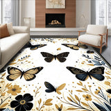 Ultra Soft Area Rug, Non Slip, Stain Resistant, Washable Area Rugs for Living Room, Bedroom, Artistic Insect Pattern Fusion(Gold)