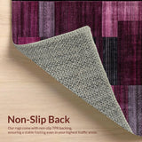 Ultra Soft Area Rug, Non Slip, Stain Resistant, Washable Area Rugs for Living Room, Bedroom, Lively Whimsical Stripe Design(Purple)