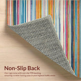 Ultra Soft Area Rug, Non Slip, Stain Resistant, Washable Area Rugs for Living Room, Bedroom, Dynamic Contemporary Woven Stripe Motif(Yellow)