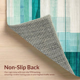 Ultra Soft Area Rug, Non Slip, Stain Resistant, Washable Area Rugs for Living Room, Bedroom, Subtle Geometric Coastal Aesthetics(Blue)