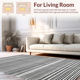 Ultra Soft Area Rug, Non Slip, Stain Resistant, Washable Area Rugs for Living Room, Bedroom, Stylish Entryway Carpet(Black)