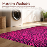 Ultra Soft Area Rug, Non Slip, Stain Resistant, Washable Area Rugs for Living Room, Bedroom, Striking Contemporary Animal Print(Pink)