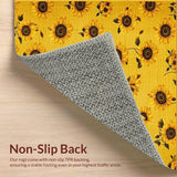 Ultra Soft Area Rug, Non Slip, Stain Resistant, Washable Area Rugs for Living Room, Bedroom, Playful Flower-Centric Visual Style(Yellow)