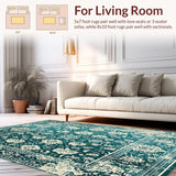 Ultra Soft Area Rug, Non Slip, Stain Resistant, Washable Area Rugs for Living Room, Bedroom, Boho Chic Area Runner(Blue)