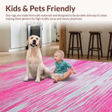 Ultra Soft Area Rug, Non Slip, Stain Resistant, Washable Area Rugs for Living Room, Bedroom, Unique Animal Print Elegance(Pink)