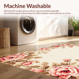 Ultra Soft Area Rug, Non Slip, Stain Resistant, Washable Area Rugs for Living Room, Bedroom, Delicate Girly Circle Arrangement(Beige)
