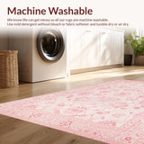 Ultra Soft Area Rug, Non Slip, Stain Resistant, Washable Area Rugs for Living Room, Bedroom, Vibrant Fluffy Oval Aesthetic(Pink)