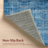 Ultra Soft Area Rug, Non Slip, Stain Resistant, Washable Area Rugs for Living Room, Bedroom, Chic Bow Accent Rug with Soft Blue Tones and Elegant Curved Lines Design(Blue)