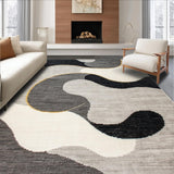 Ultra Soft Area Rug, Non Slip, Stain Resistant, Washable Area Rugs for Living Room, Bedroom, Serene Fluid Abstract Expressions(Gray)