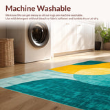 Ultra Soft Area Rug, Non Slip, Stain Resistant, Washable Area Rugs for Living Room, Bedroom, Eclectic Abstract Decorative Piece(Yellow)