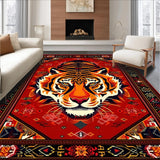 Ultra Soft Area Rug, Non Slip, Stain Resistant, Washable Area Rugs for Living Room, Bedroom, Vibrant Wild Animal Aesthetic(Red)