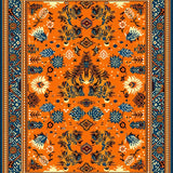 Ultra Soft Area Rug, Non Slip, Stain Resistant, Washable Area Rugs for Living Room, Bedroom, Unique Tibetan Inspired Color Fusion(Orange)