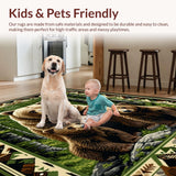 Ultra Soft Area Rug, Non Slip, Stain Resistant, Washable Area Rugs for Living Room, Bedroom, Cozy Winter Lodge Motif(Brown)