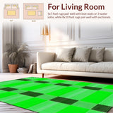 Charming Check Patterned Welcome Mat(Green)