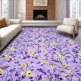 Ultra Soft Area Rug, Non Slip, Stain Resistant, Washable Area Rugs for Living Room, Bedroom, Pastel Purple Trellis Inspired Decor(Purple)