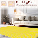 Ultra Soft Area Rug, Non Slip, Stain Resistant, Washable Area Rugs for Living Room, Bedroom, Stylish Modern Tiled Composition(Yellow)